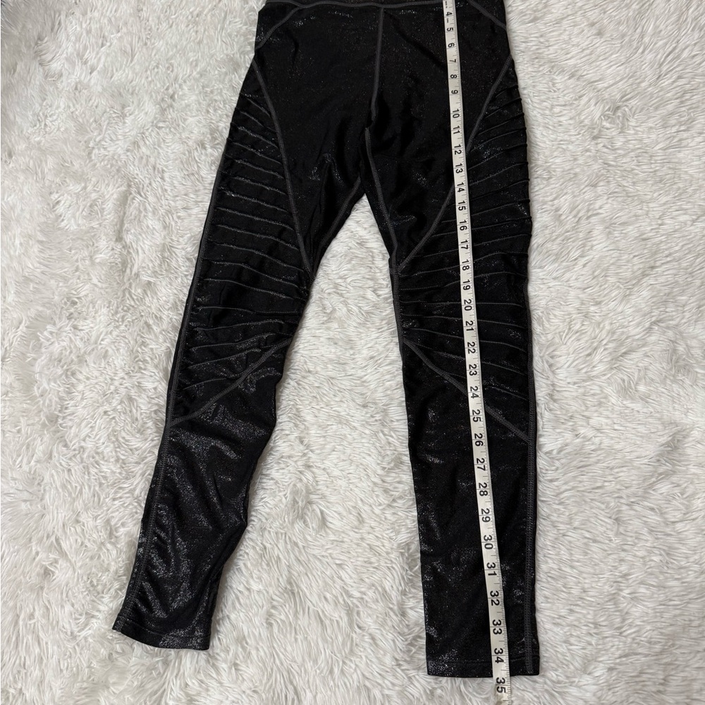 Carbon38 Black Shimmer Moto Leggings - Picture 11 of 16